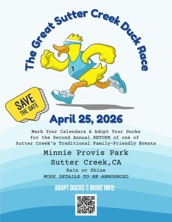 The Great Sutter Creek Duck Race 2026 poster